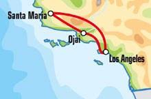 Маршрут (карта) тура "Los Angeles Motorcycle Tour" ("Сокровища Северной Флориды")
