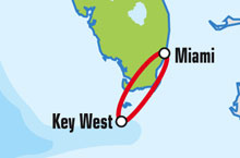 Маршрут (карта) тура "Miami Key West Motorcycle Tour" ("Флорида-Кис: Ки-Уэст")