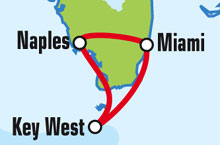 Маршрут (карта) тура "Miami South Florida Motorcycle Tour" ("По южной Флориде из Майами")