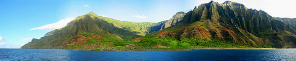 Остров Кауаи, побережье На Пали (Na Pali Coast, Kauai): отдых от туроператора по США 'COSMOPOLITAN TRAVEL'.